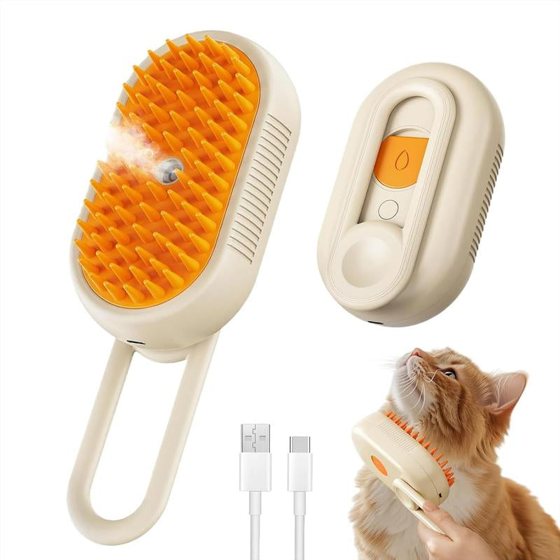 3-IN-1 Pet Steam Brush: Advanced Grooming Comb for Dogs & Cats - Effortlessly Remove Fur with Adjustable Steamy Mist!