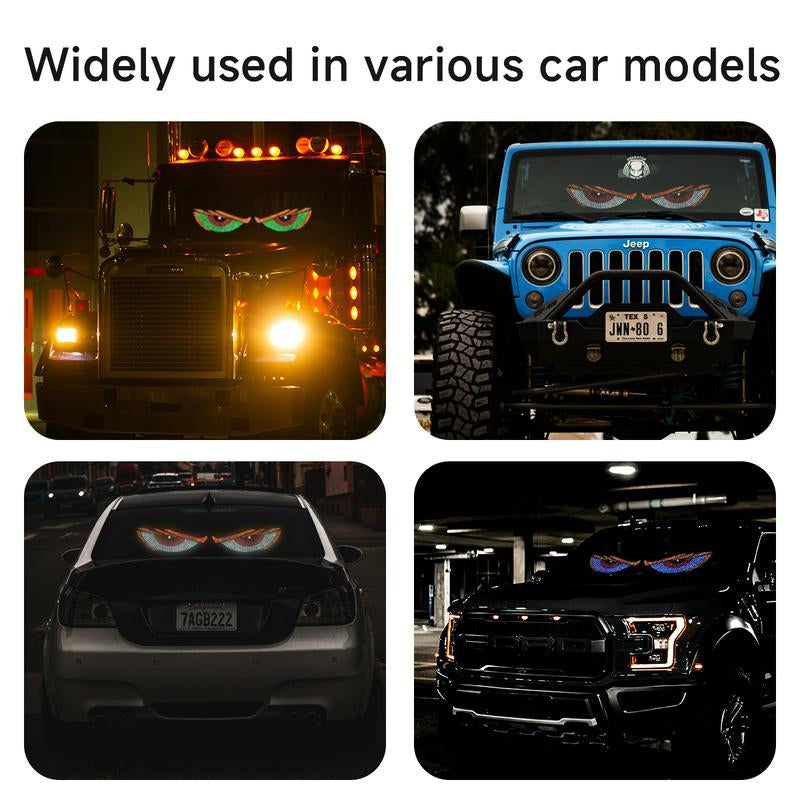Evil Eyes LED Light for Car Windshield – USB Plug & Play Demon Eye Signal Light with 11 Modes, Adjustable Brightness, Perfect for Suvs, Trucks, Pickups & Rvs (Easy Install, No Wiring)