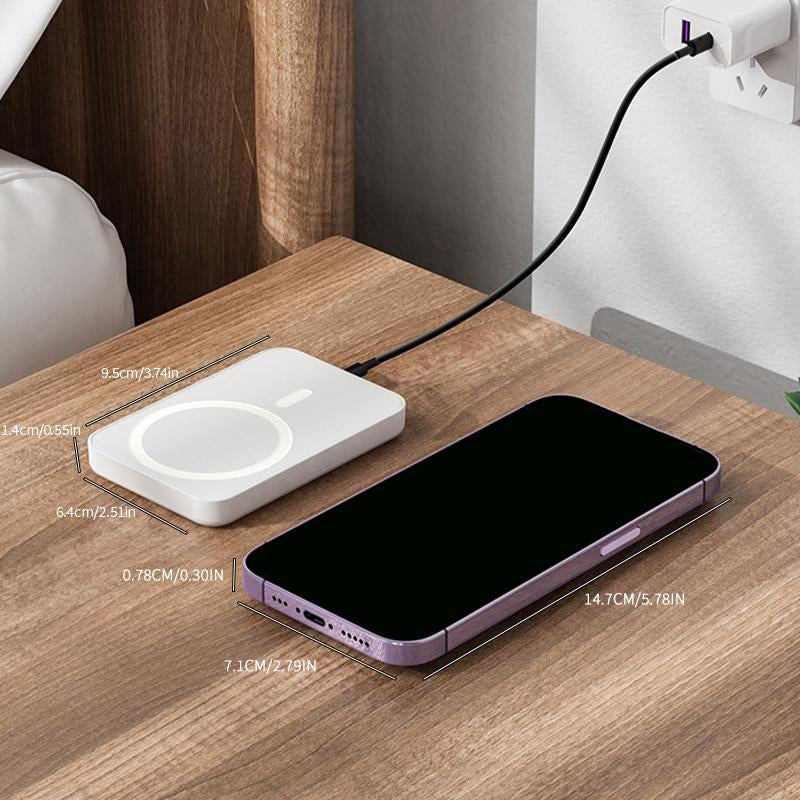 5000mAh Magnetic MagSafe Power Bank - Fast Wireless Charger for iPhone 12-17 Pro/Pro Max, Compact & Portable Battery Pack