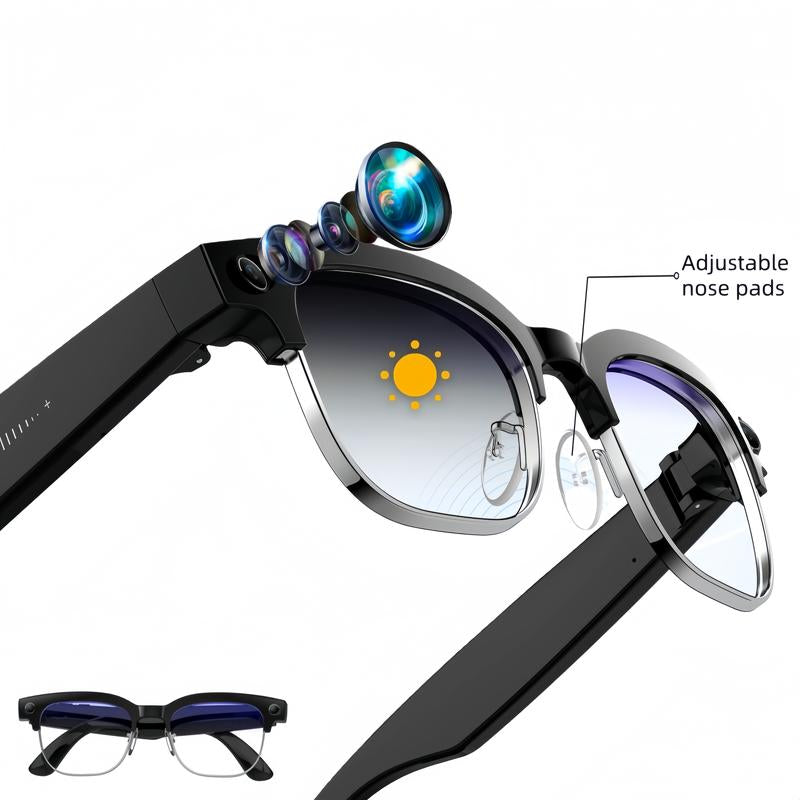 AI Smart Camera Glasses - 8MP Photochromic Lenses, Touch Control & Real-Time Translation for Effortless Hands-Free Photography & Adventure! Perfect Valentine's Day Gift!