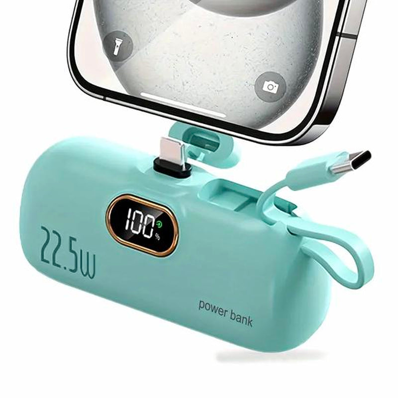 Ultra-Compact 22.5W Fast Charging Power Bank - 5000mAh Capacity with 3 Output Ports & LED Display