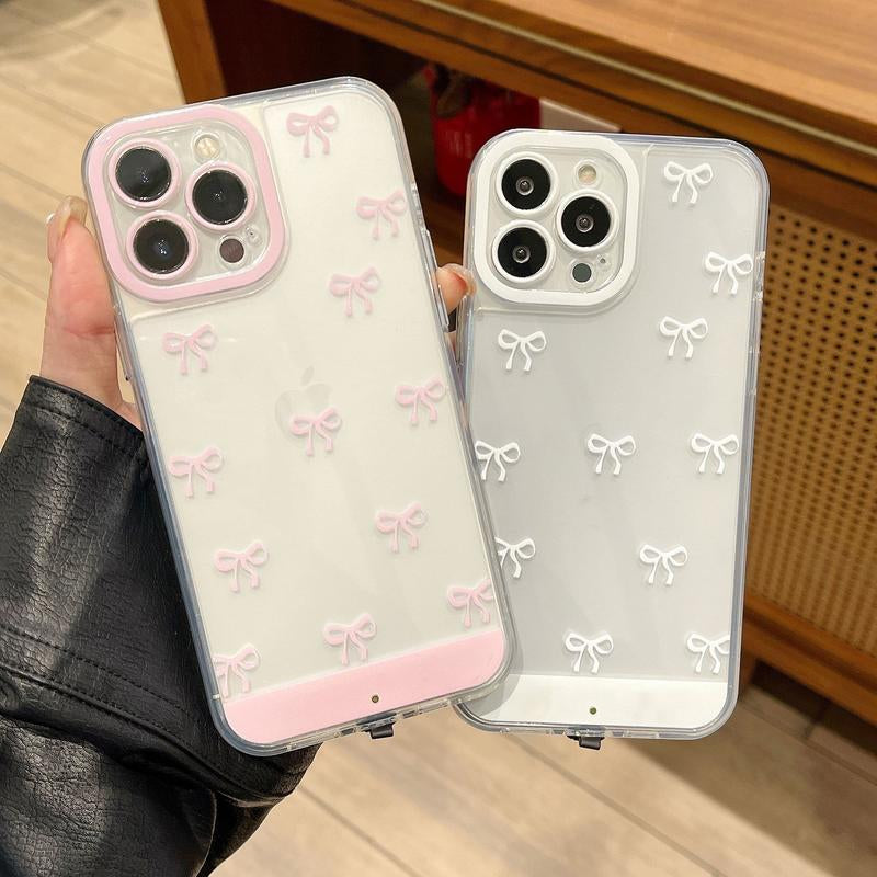 LED Bowknot Phone Case for iPhone 11-17 Pro/Pro Max/Plus - Elegant and Durable Protection with Distinctive Design for Daily Use