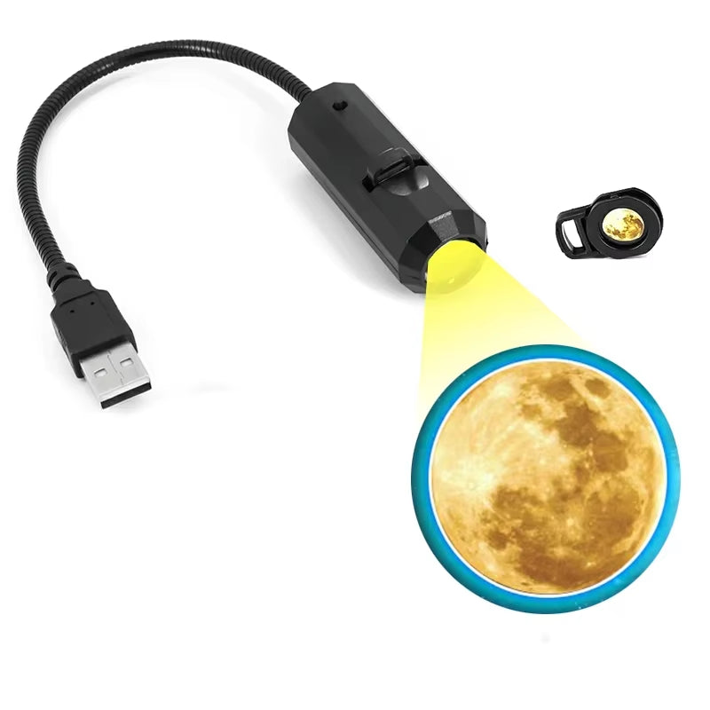 Enchanting Mini Moon Light Projector – 5-Color LED Star Galaxy Night Light for Bedroom Ambiance and Home Decor