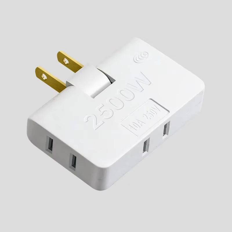 180° Rotatable 3-Port US Plug Socket Converter - Portable Travel Power Adapter