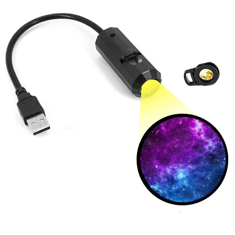 Enchanting Mini Moon Light Projector – 5-Color LED Star Galaxy Night Light for Bedroom Ambiance and Home Decor