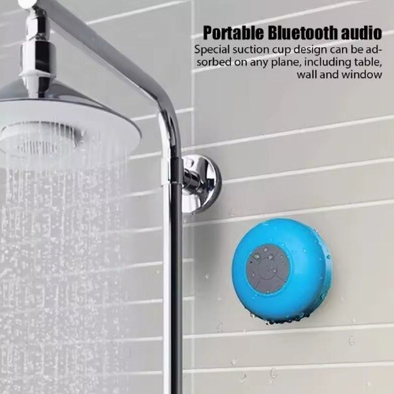 Experience Music Anywhere with the Mini Portable Bluetooth Waterproof Shower Speaker - Suction Cup & LED Light!