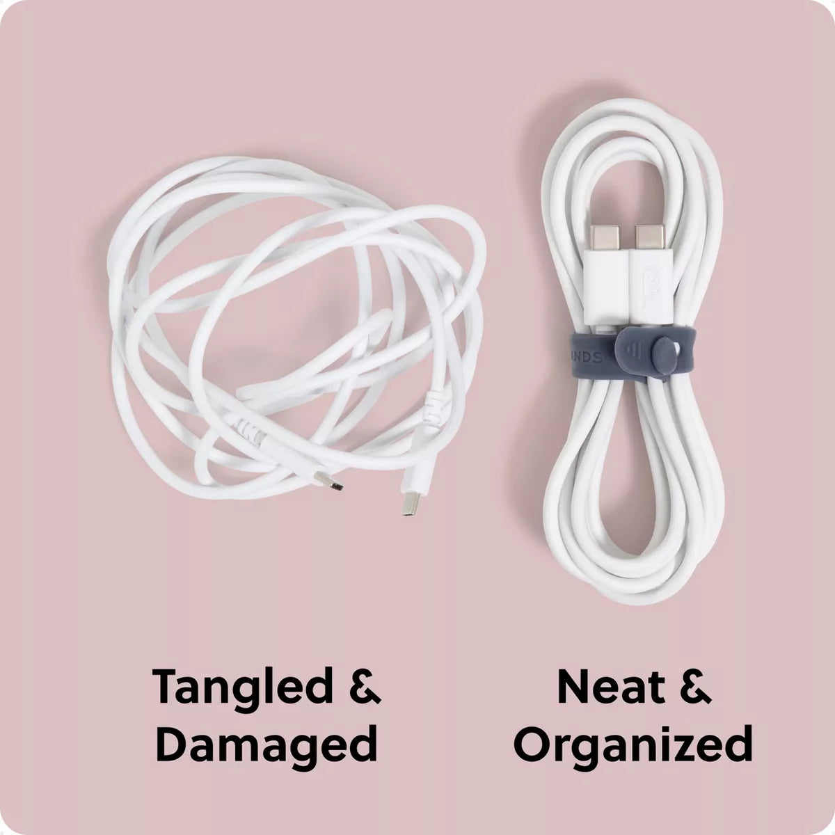 U Brands 6-Pack Silicone Cord Bands - Ultimate Organization Solution for Tangle-Free Living!