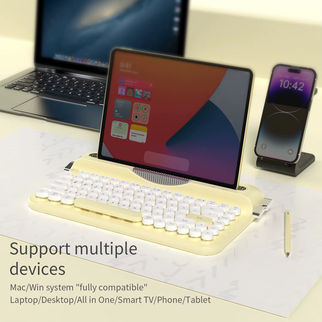 AF84 Retro Punk Wireless Bluetooth Mechanical Keyboard - Portable Dual-Mode Office Typing Experience