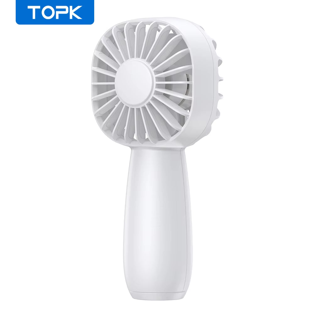Rechargeable Mini USB Electric Fan - 1800mAh Portable Outdoor Fan with 3 Speeds for Camping and Travel