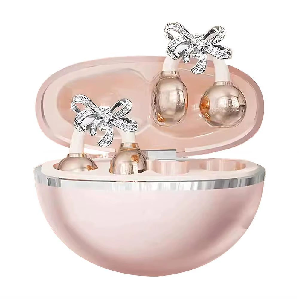 Stylish Clip-On Bluetooth Earbuds with Detachable Crystal Bowknot Earrings - Perfect for Sports, Fitness & Workouts
