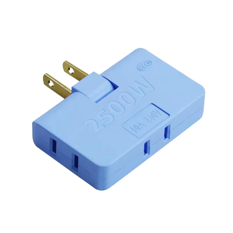 180° Rotatable 3-Port US Plug Socket Converter - Portable Travel Power Adapter