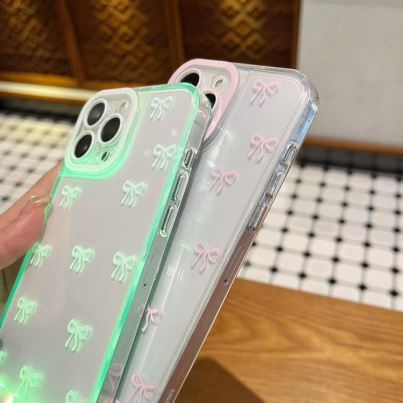 LED Bowknot Phone Case for iPhone 11-17 Pro/Pro Max/Plus - Elegant and Durable Protection with Distinctive Design for Daily Use