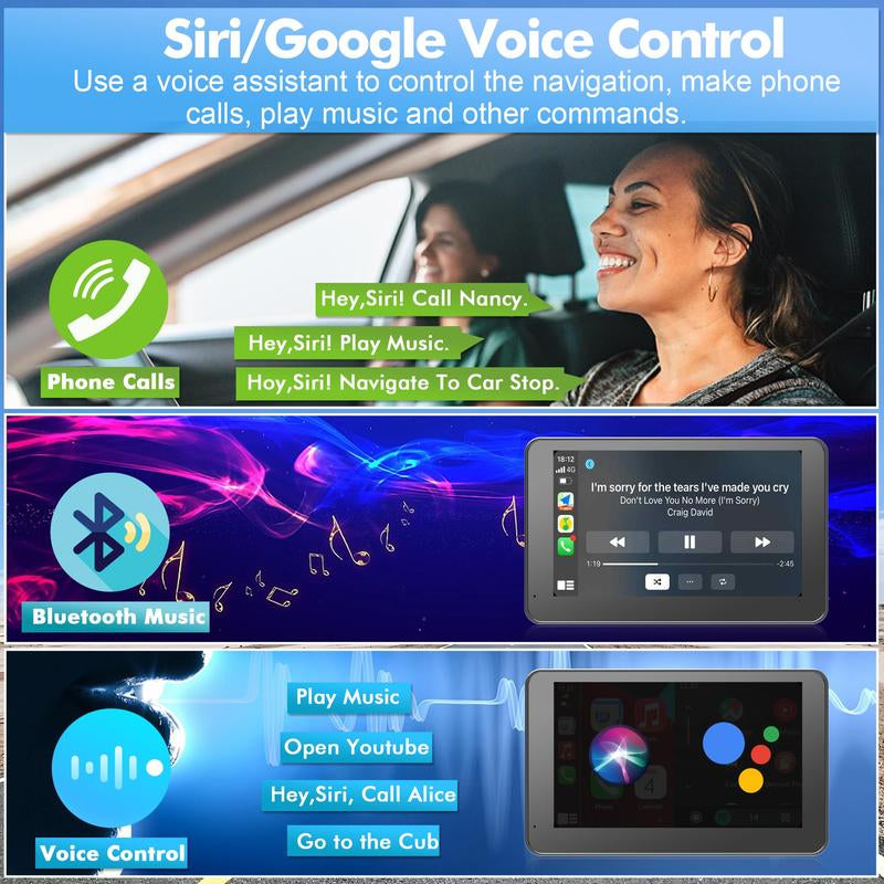 Upgrade Your Ride: 2026 Wireless Carplay Screen for Android & iPhone - Ultimate Portable Entertainment Solution!