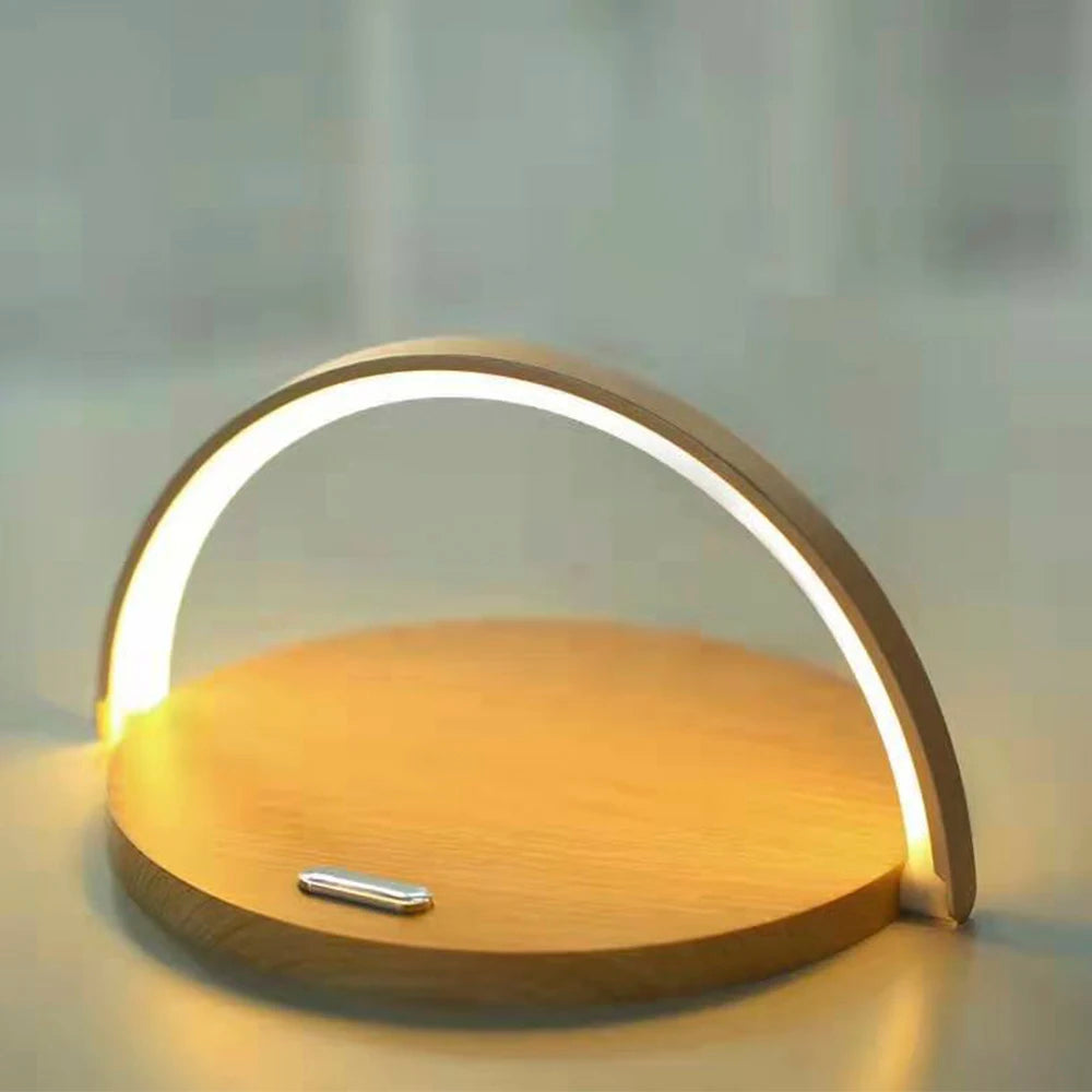 Elevate Your Space with the Qi Wireless Charging LED Table Lamp - Modern Design, Touch Control, and Adjustable Brightness for Ultimate Convenience