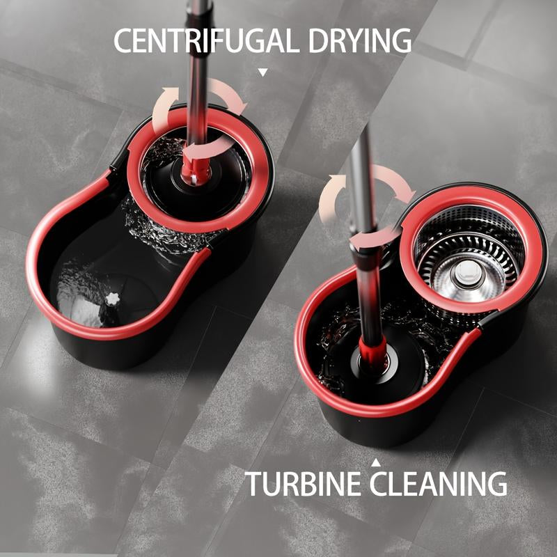 Mop and Bucket Set with 360° Rotatable Mop 3 Microfiber Heads 61-Inch Adjustable Handle Efficient Cleaning Supplies