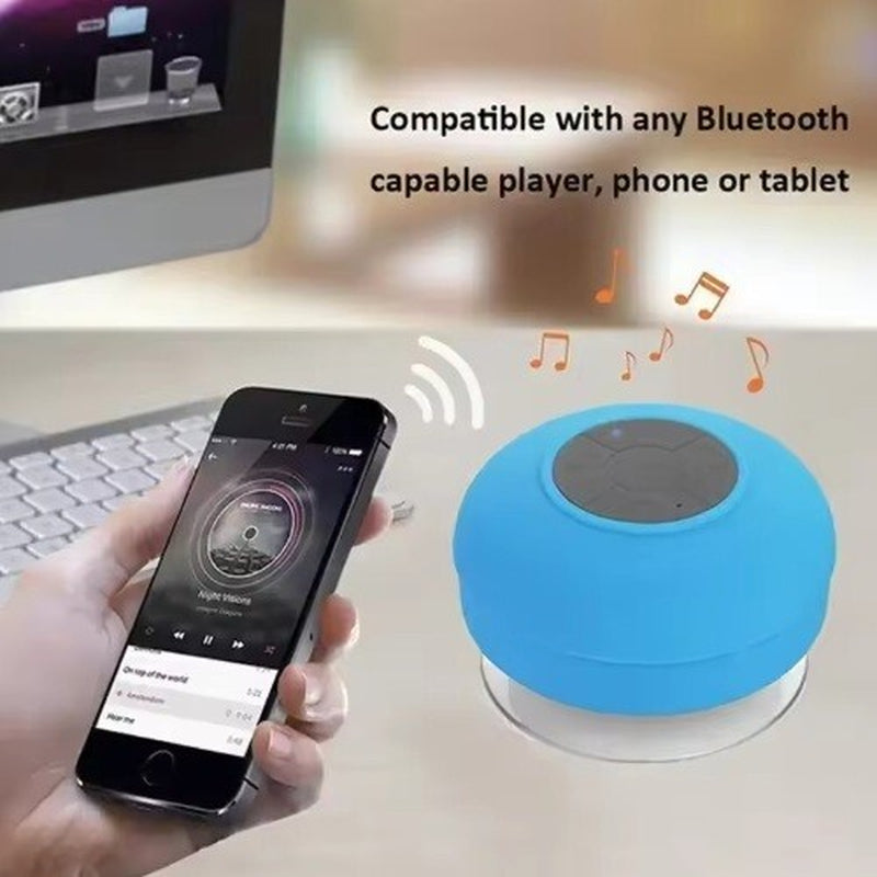 Experience Music Anywhere with the Mini Portable Bluetooth Waterproof Shower Speaker - Suction Cup & LED Light!