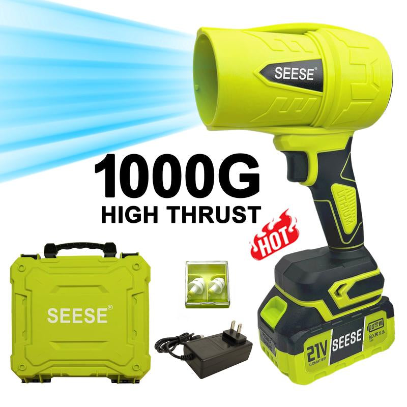 SEESE Cordless Leaf Blower - Powerful Brushless Motor & Battery-Operated Turbo Fan for Efficient Car Drying, Snow Removal, and More!