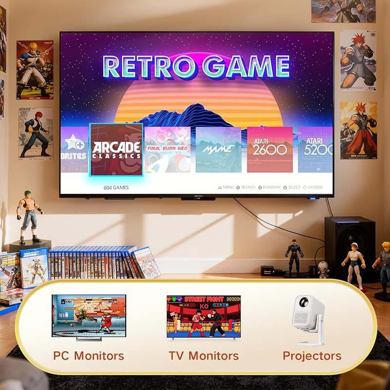 Mass Games Retro Gaming Console - 40,000+ Built-In Games, 19 Emulators, 2 Wireless Controllers, 4K Output, and 64GB SD Card - Ideal Portable Gaming System for All Ages