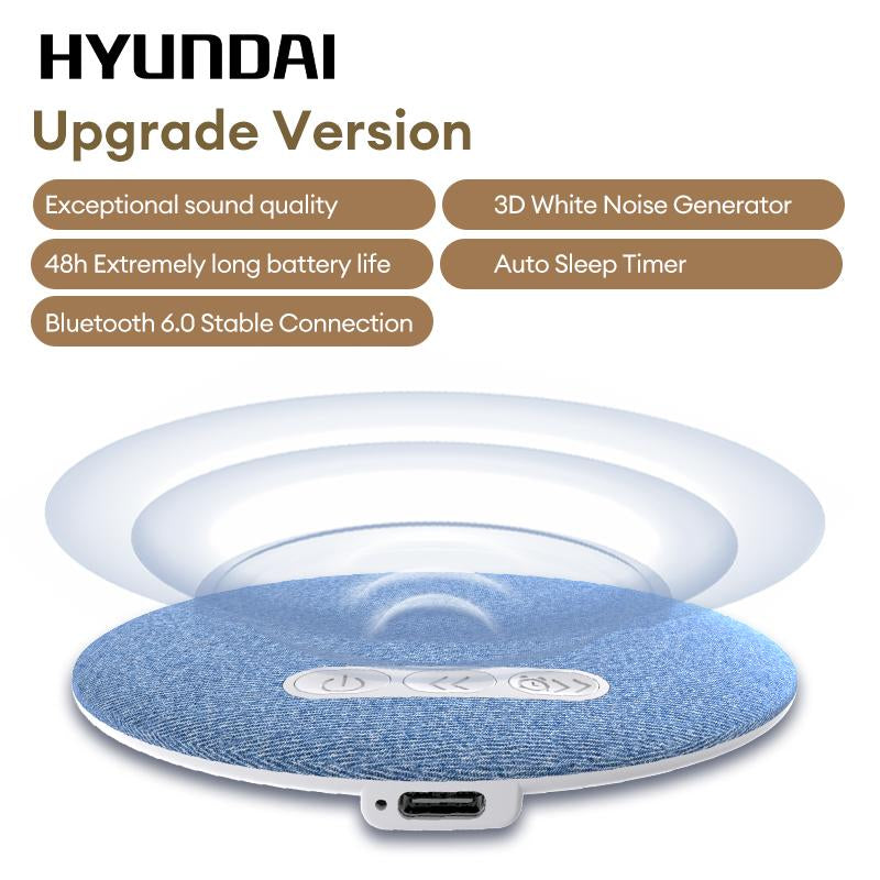 HYUNDAI S1 Ultra-Thin Bluetooth Pillow Speaker - Immerse in Soft 3D White Noise & Bedtime Music, Headphone-Free Sleep Sound with Bluetooth 6.0, Compatible with Android & iOS
