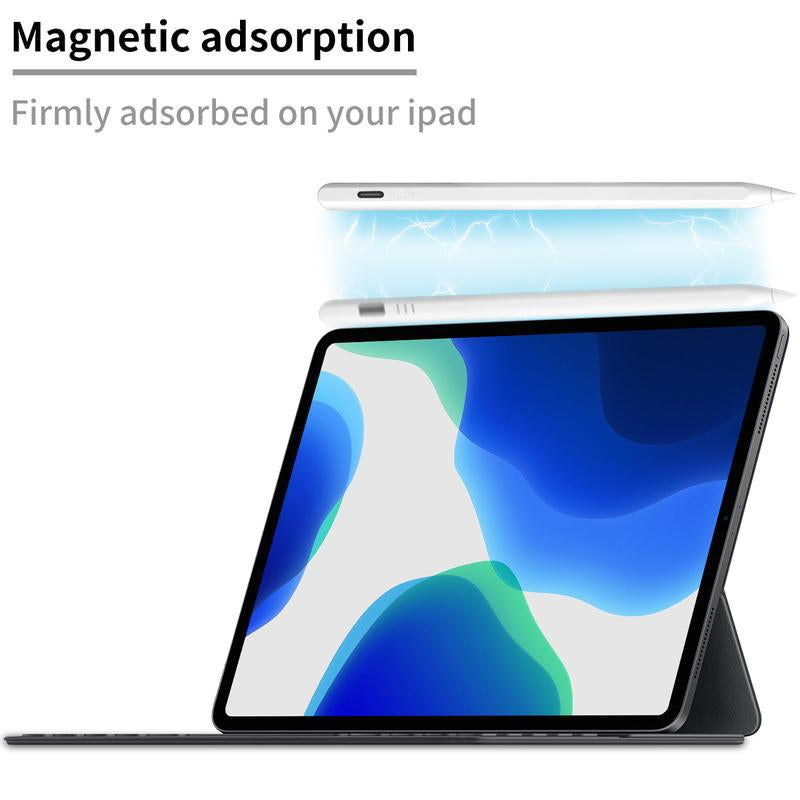 Precision Stylus for Apple iPad A16 (11" & 10" Generations), Fast Charging Compatible with iPad 11-6, Air (11"/13"), Pro (13"/11"/12.9"), Mini A17 Pro (7/6/5), Featuring Palm Rejection and Tilt Sensitivity
