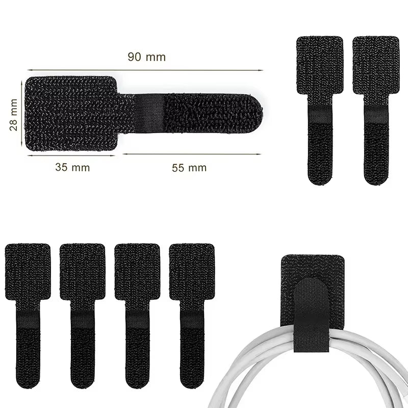 Revolutionary Adjustable Cable Ties - Effortless Self-Adhesive Cord Organizers for Clutter-Free Desks!