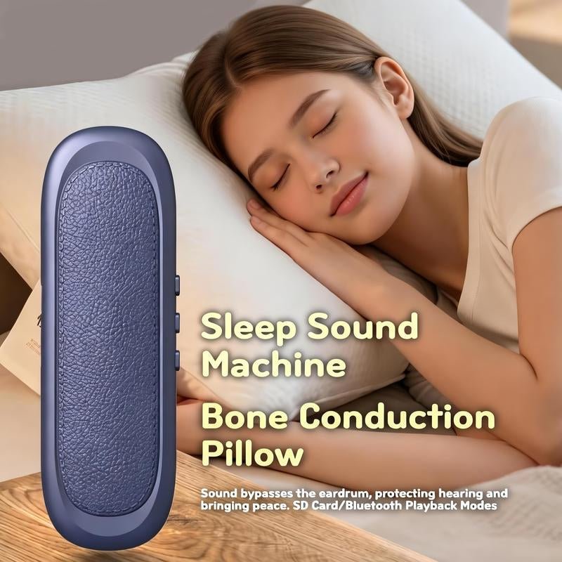 Revolutionary Under Pillow Bluetooth Speakers with Bone Conduction, 3D White Noise, Volume Control & Sleep Timer - Perfect for Side Sleepers!