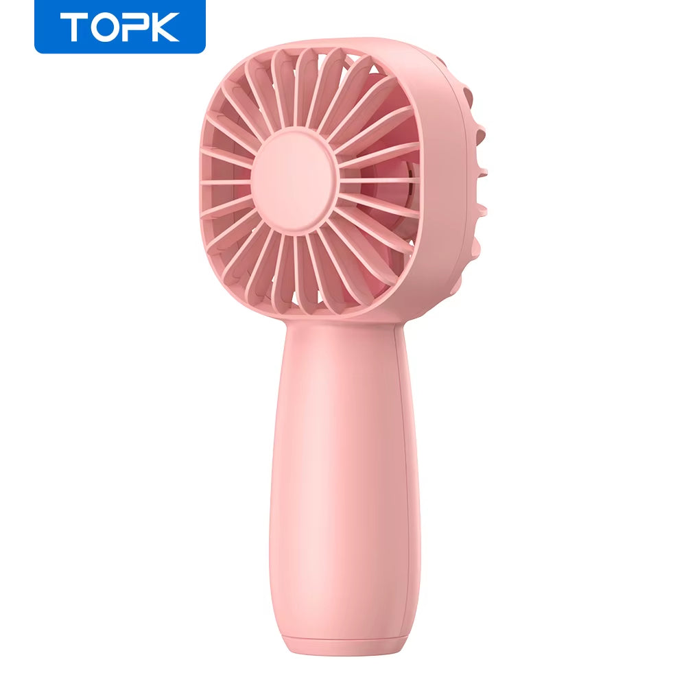 Rechargeable Mini USB Electric Fan - 1800mAh Portable Outdoor Fan with 3 Speeds for Camping and Travel