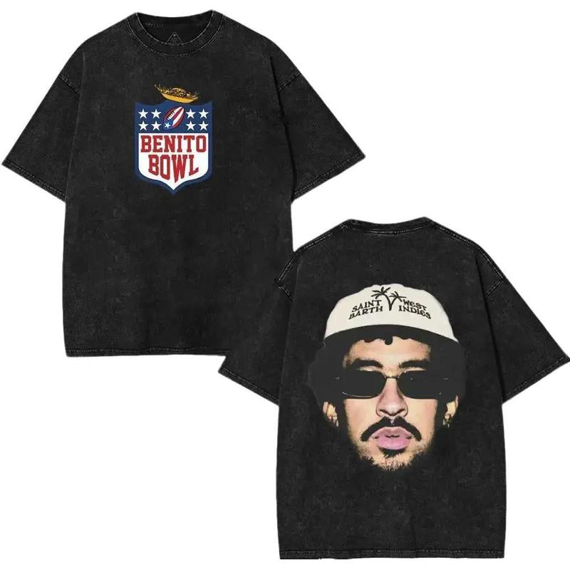 Benito Bowl 2026 Vintage Washed Graphic Tee - Funny Football & Anime Design Shirt for Ultimate Game Day!