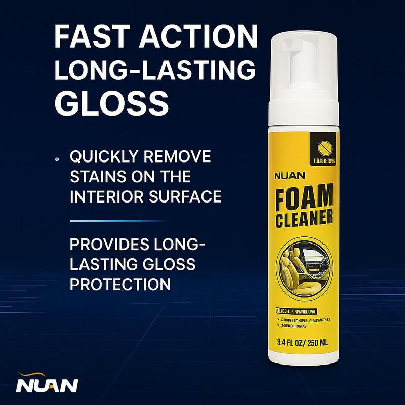 Nuan-Car Interior Foam Cleaner: Powerful All-Purpose Stain Remover for Automotive, Kitchen, and Bathroom Surfaces
