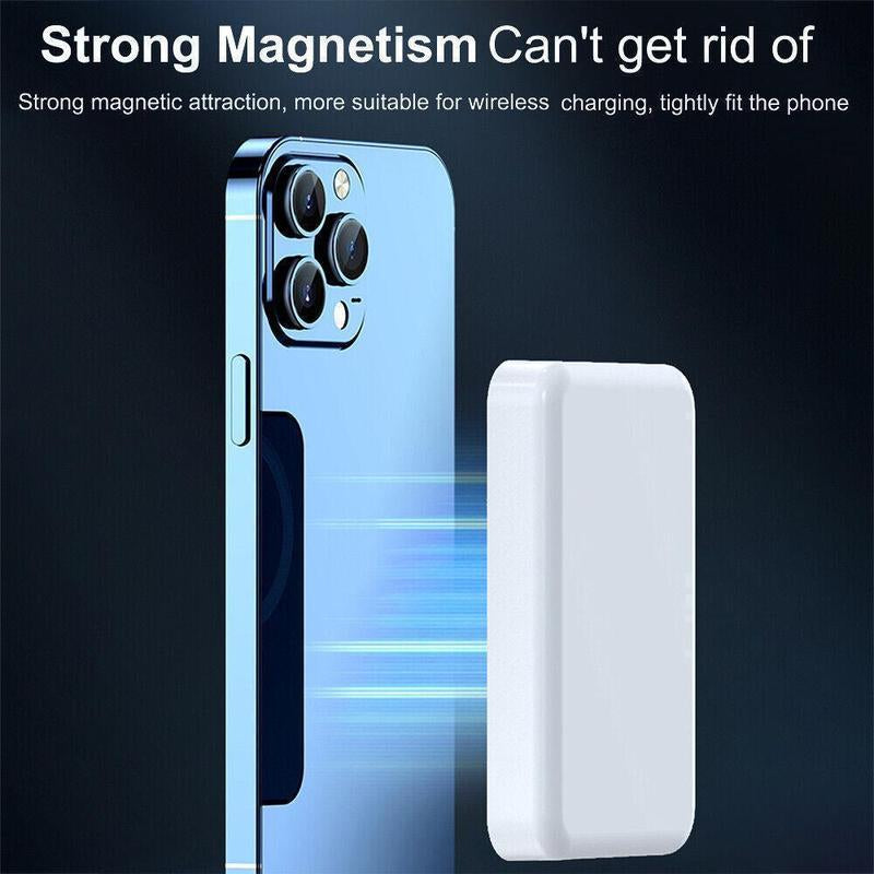 5000mAh Magnetic Power Bank - Fast Wireless Charger for iPhone 17/16/15/14/13/12/Plus/Pro Max - Compact & Portable Battery Pack