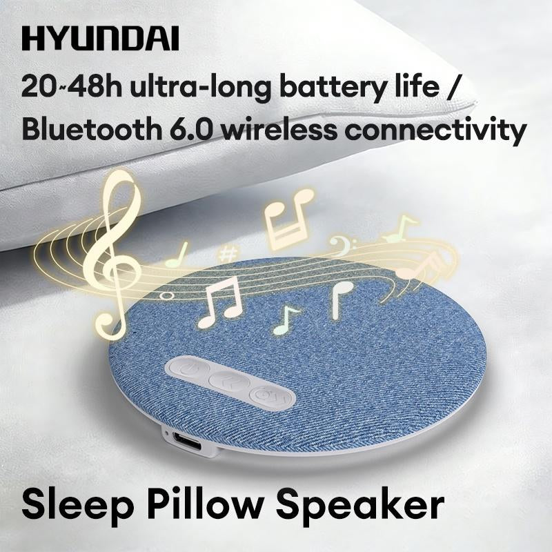 HYUNDAI S1 Ultra-Thin Bluetooth Pillow Speaker - Immerse in Soft 3D White Noise & Bedtime Music, Headphone-Free Sleep Sound with Bluetooth 6.0, Compatible with Android & iOS