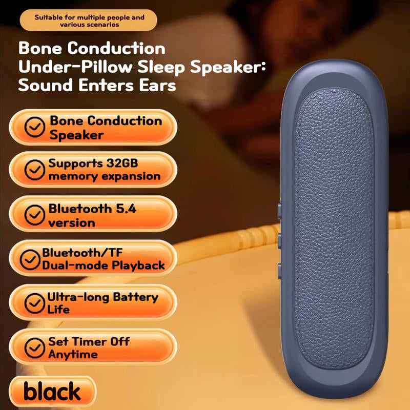 Revolutionary Under Pillow Bluetooth Speakers with Bone Conduction, 3D White Noise, Volume Control & Sleep Timer - Perfect for Side Sleepers!