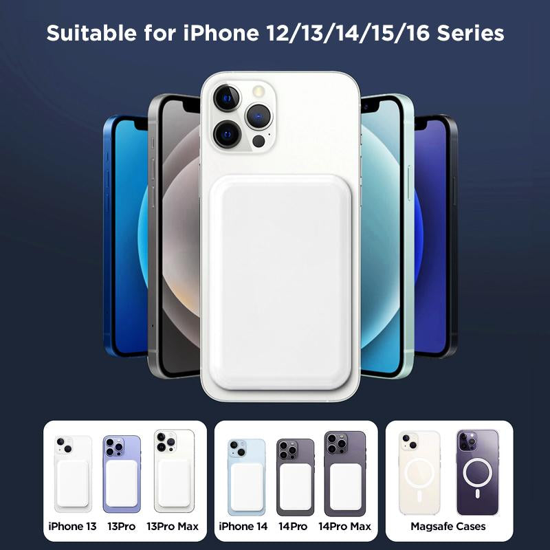 5000mAh Magnetic Power Bank - Fast Wireless Charger for iPhone 17/16/15/14/13/12/Plus/Pro Max - Compact & Portable Battery Pack
