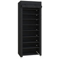UDEAR 10 Tier Shoe Rack 9 Grids with Dustproof Cover,Adjustable Standing Shelf, High Storage Rack, Dustproof Stackable, Freestanding Shoes Organizer, Plastic, Metal, Black, Installation, Water Proof
