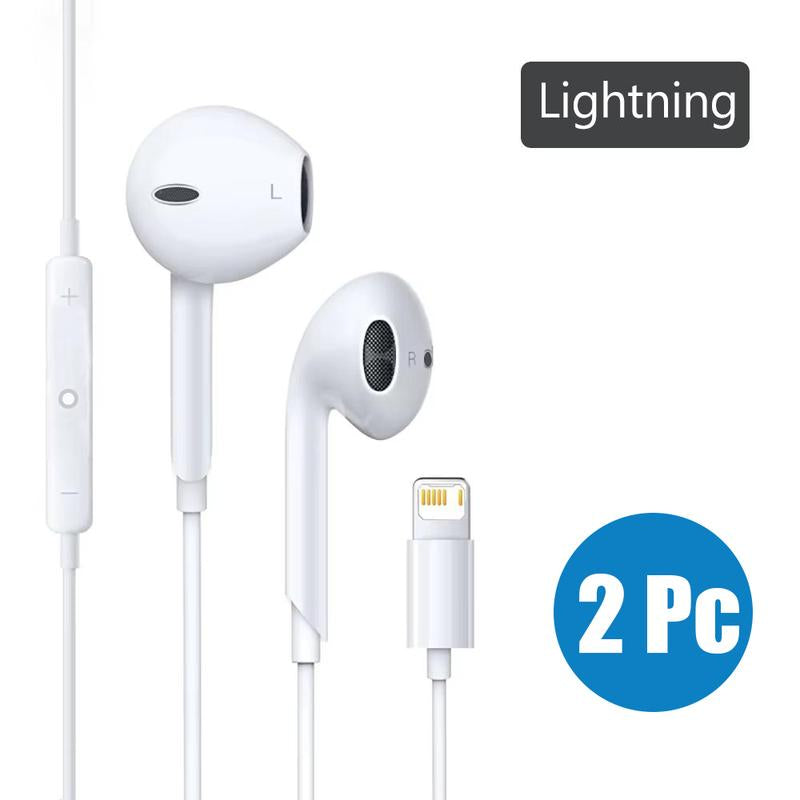 Premium Comfort Wired Earbuds for iPhone - Compatible with Lightning Connector, Type C, Perfect Fit for iPhone 16/15/14/13/12/11 Pro Max