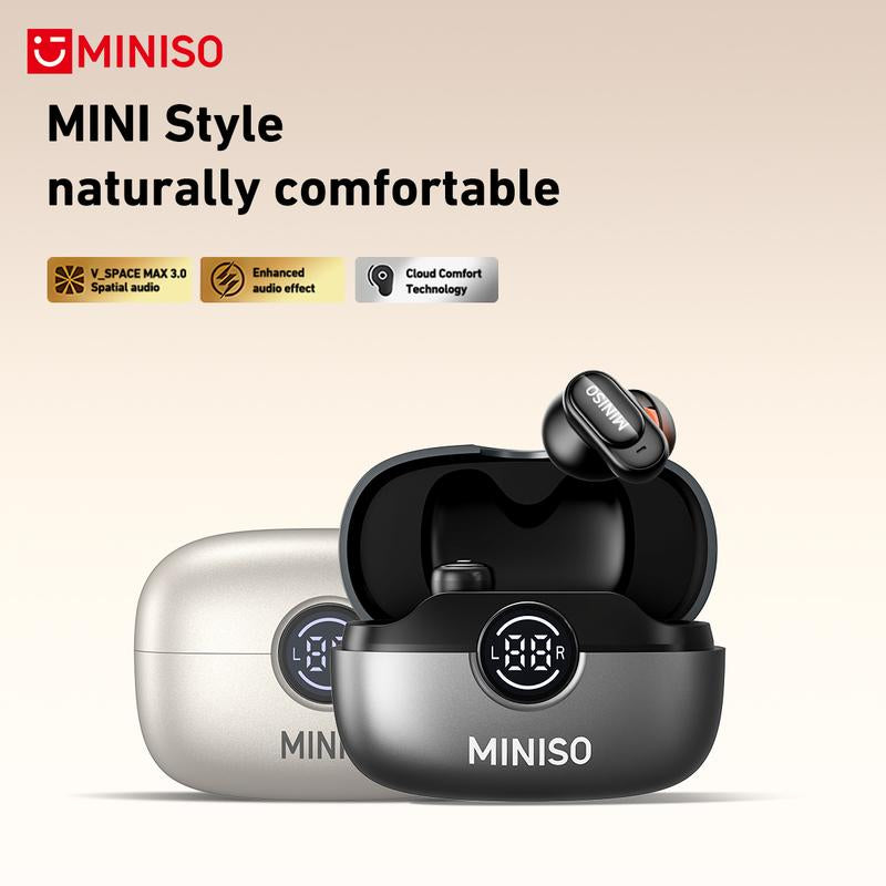 MINISO MS105 Waterproof Wireless Earbuds - Bluetooth 6.0 Earphones for Office, Sports, and Gaming with Built-In Microphone