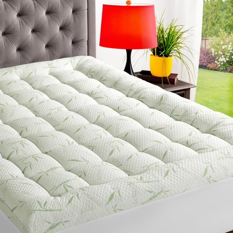 Shilucheng Mattress Topper - Extra Thick Soft Mattress Protector down Alternative Fill, Mattress Pad Cover Cotton Top with 8-21" Deep Pocket, Machine Washable and Comfortable