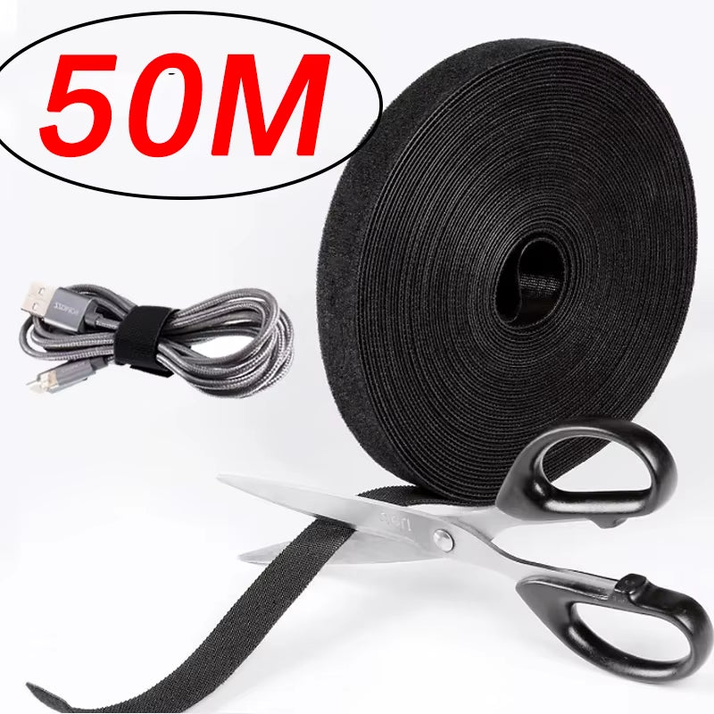 Transform Your Space: The Ultimate 50M Velcro Cable Organizer Set with USB Ties, Earphone Winders & Desk Tape for Effortless Cord Management!