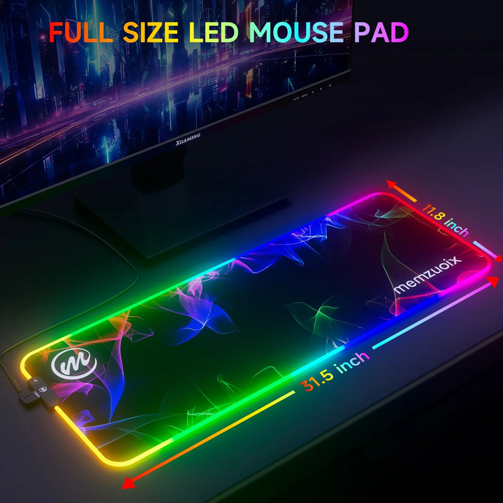 Experience Ultimate Gaming with our Large RGB LED Mouse Pad - 31.5" x 11.8", 12 Dynamic Lighting Modes, Anti-Slip Base, Waterproof & Stain Resistant!