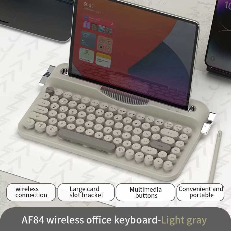 AF84 Retro Punk Wireless Bluetooth Mechanical Keyboard - Portable Dual-Mode Office Typing Experience