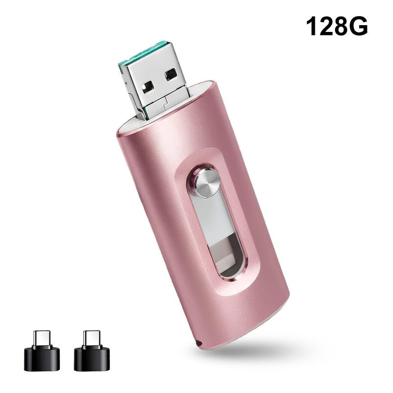 PICRYU 3-in-1 USB 3.0 Flash Drive with Free Type-C Adapter - High-Speed Memory Storage for iPhones, Androids, PCs & More - Available in 64GB, 128GB, 256GB for Photos & Video Backup
