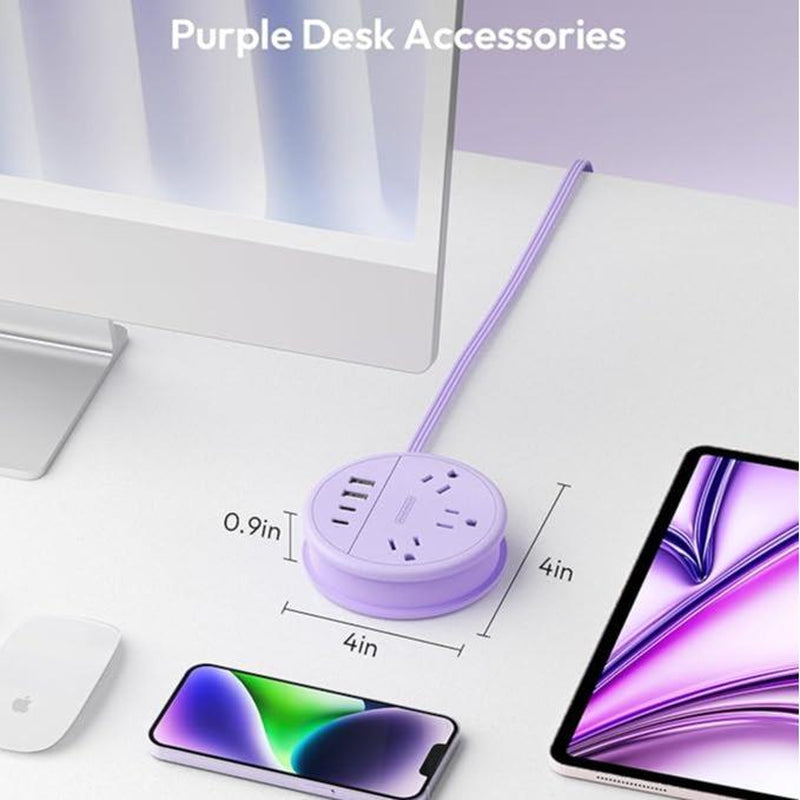 NTONPOWER Travel Power Strip - Cruise Approved with 3 AC Outlets and 4 USB Ports (2 USB-C), 4FT Extension Cord for Hotels, Dorms, Home Offices, and Travel Use
