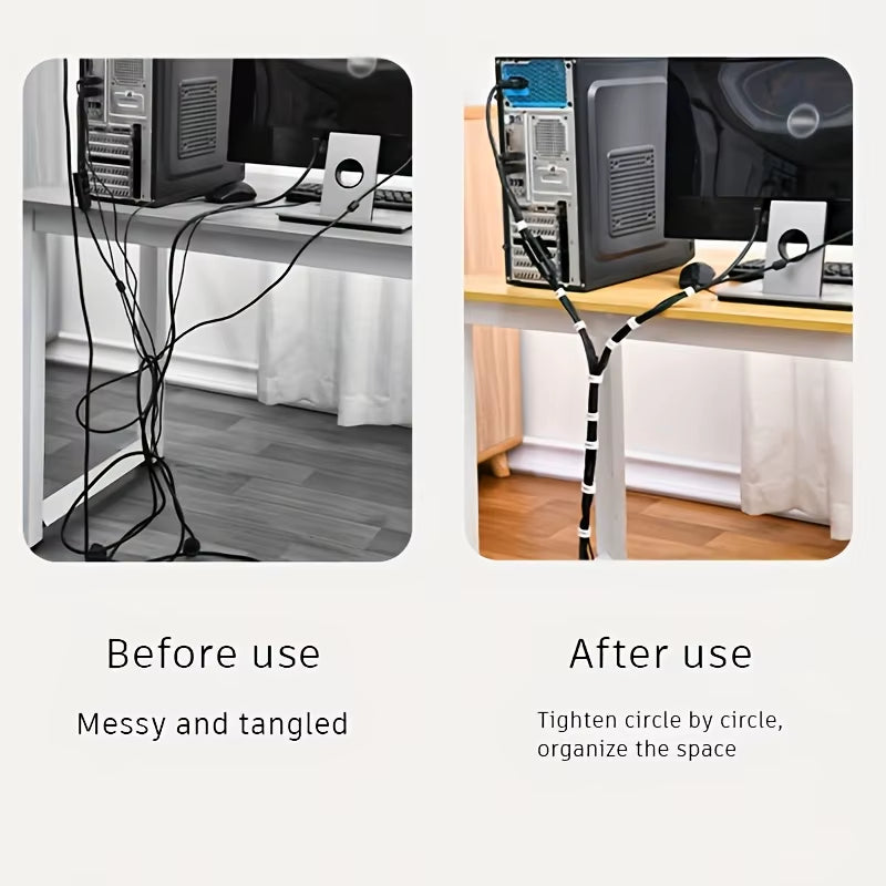 Transform Your Space: The Ultimate 50M Velcro Cable Organizer Set with USB Ties, Earphone Winders & Desk Tape for Effortless Cord Management!