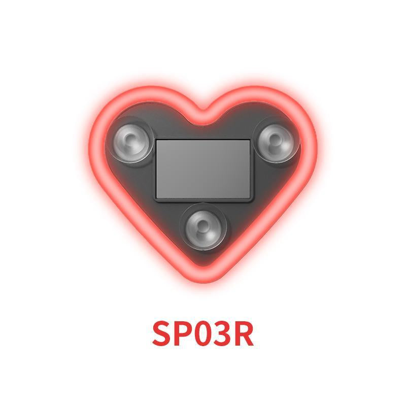 Joytutus Solar Powered LED Heart Shape C-Pillar Neon Light Eco-Friendly Wireless Car Interior Decor 9.57Mm X 8.42Mm X 15.36Mm Modern Stylish Design