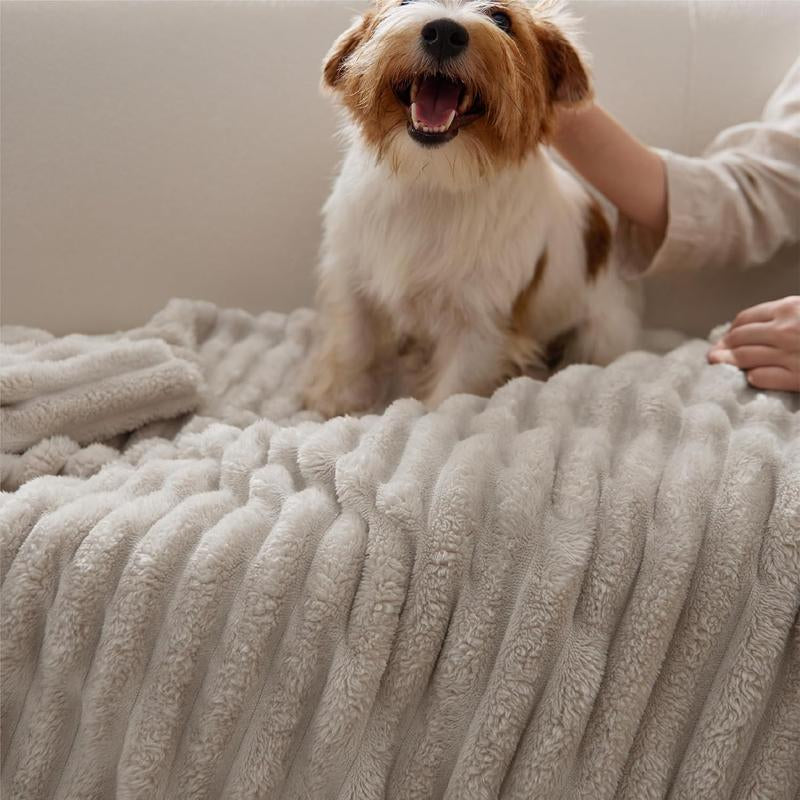 【February Stock Up】Bedsure Gentlesoft Cozy Blanket-Patio Furniture Decor,Classic Stripe Pattern, Ideal for Bed,Couch, Travel,Camping, All Seasons,Home Bedroom Decor