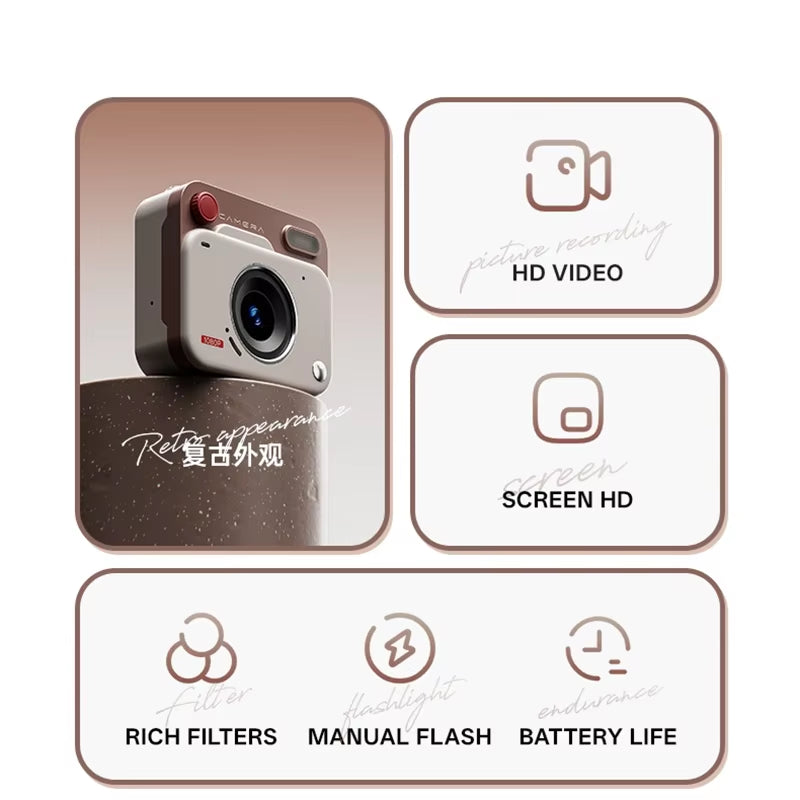 HD Mini Retro Pocket Camera - Portable Keychain Photo Recorder for Travel and Outdoor Adventures - Perfect Gift Y6000