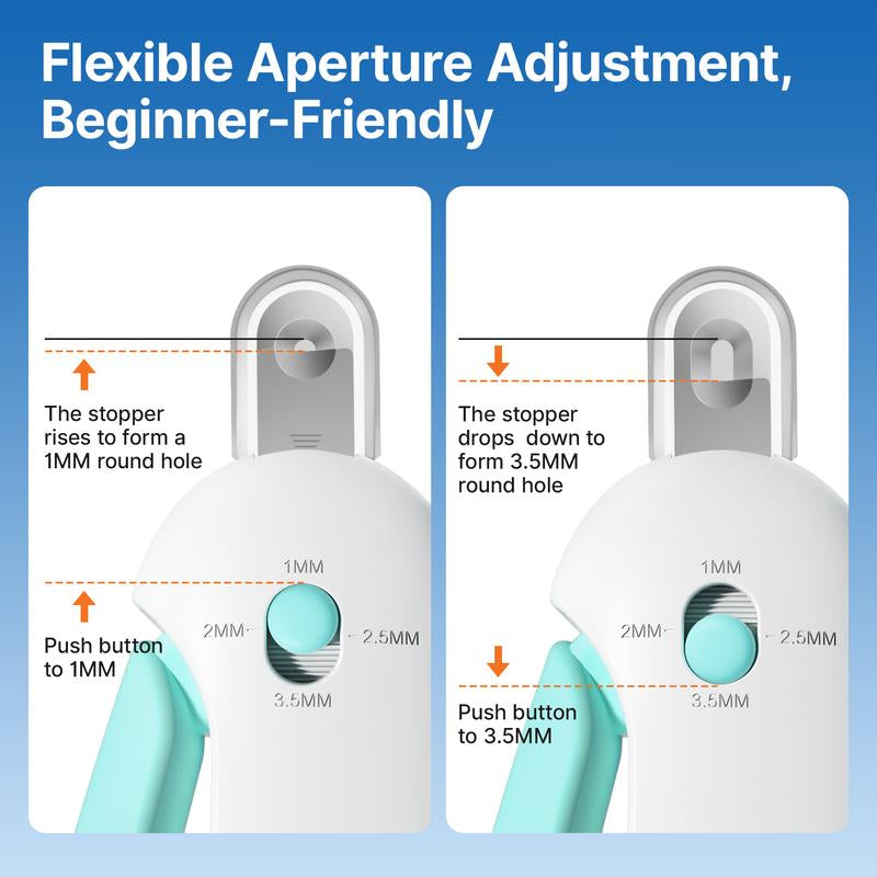 Potaroma Adjustable Cat Nail Clipper with Hidden Nail File - Safe & Easy Grooming for Kittens and Indoor Cats (Blue)