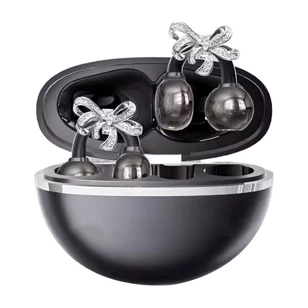 Stylish Clip-On Bluetooth Earbuds with Detachable Crystal Bowknot Earrings - Perfect for Sports, Fitness & Workouts