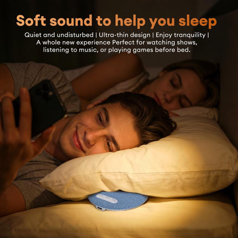 HYUNDAI S1 Ultra-Thin Bluetooth Pillow Speaker - Immerse in Soft 3D White Noise & Bedtime Music, Headphone-Free Sleep Sound with Bluetooth 6.0, Compatible with Android & iOS