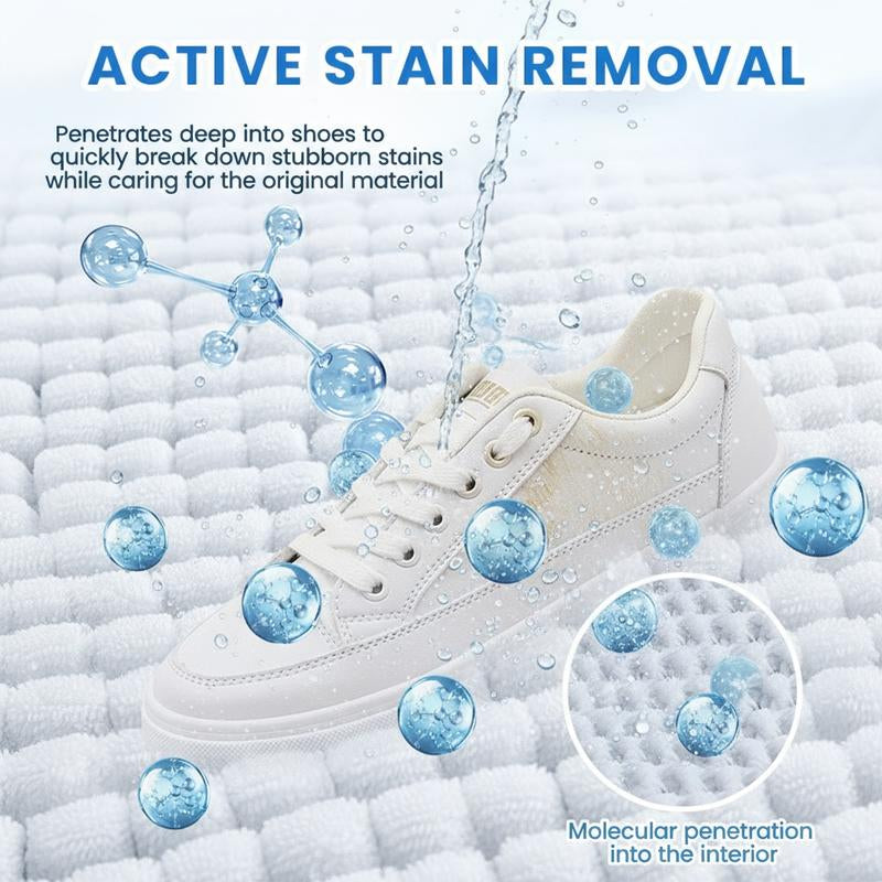 Multipurpose Eco-Friendly White Shoe Cleaner Cream – No-Wash Solid with Sponge for Effortless Stain Removal on Leather and Silicone Car Interiors